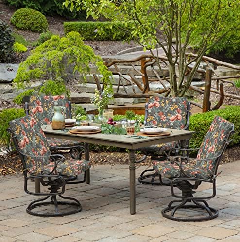 Arden Outdoor Dining Chair Cushion, 20x44, Phoebe Grey Floral