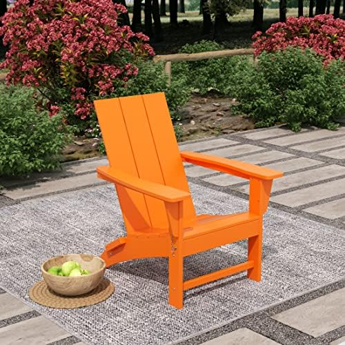 WestinTrends Ashore Modern Outdoor Folding Adirondack Chair, Orange