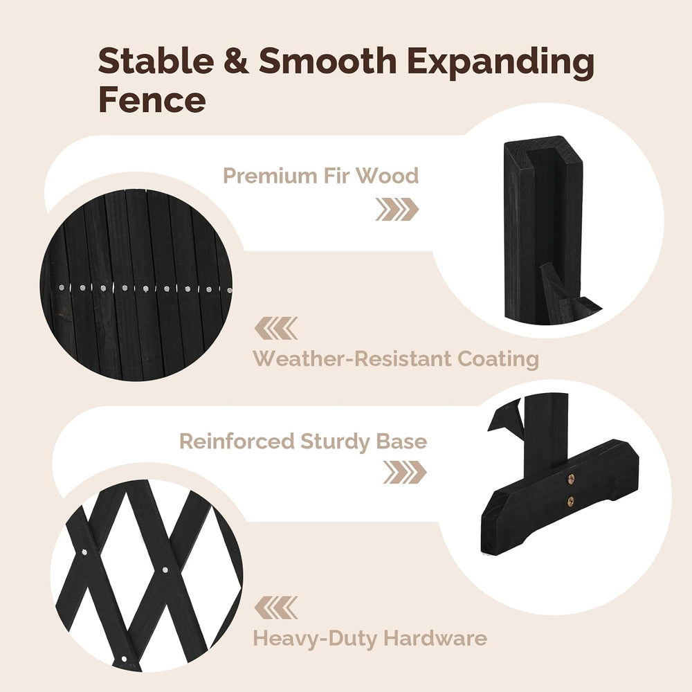 VINGLI 2 Packs Expandable Garden Fence, 27.55in Freestanding Lattice Fence, S...