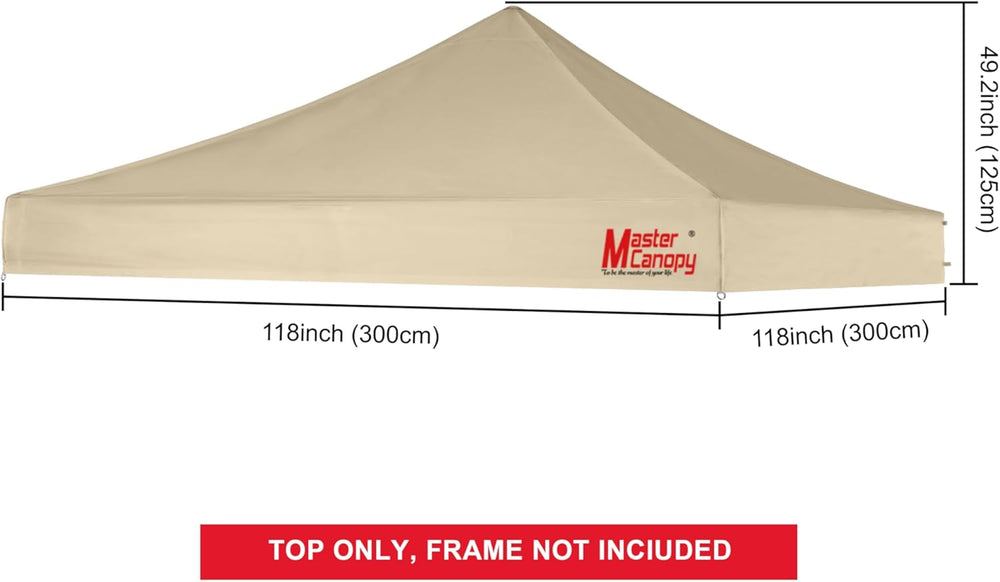MASTERCANOPY 10x10 Replacement Pop Up Canopy Top for Kingkong Frame Beige