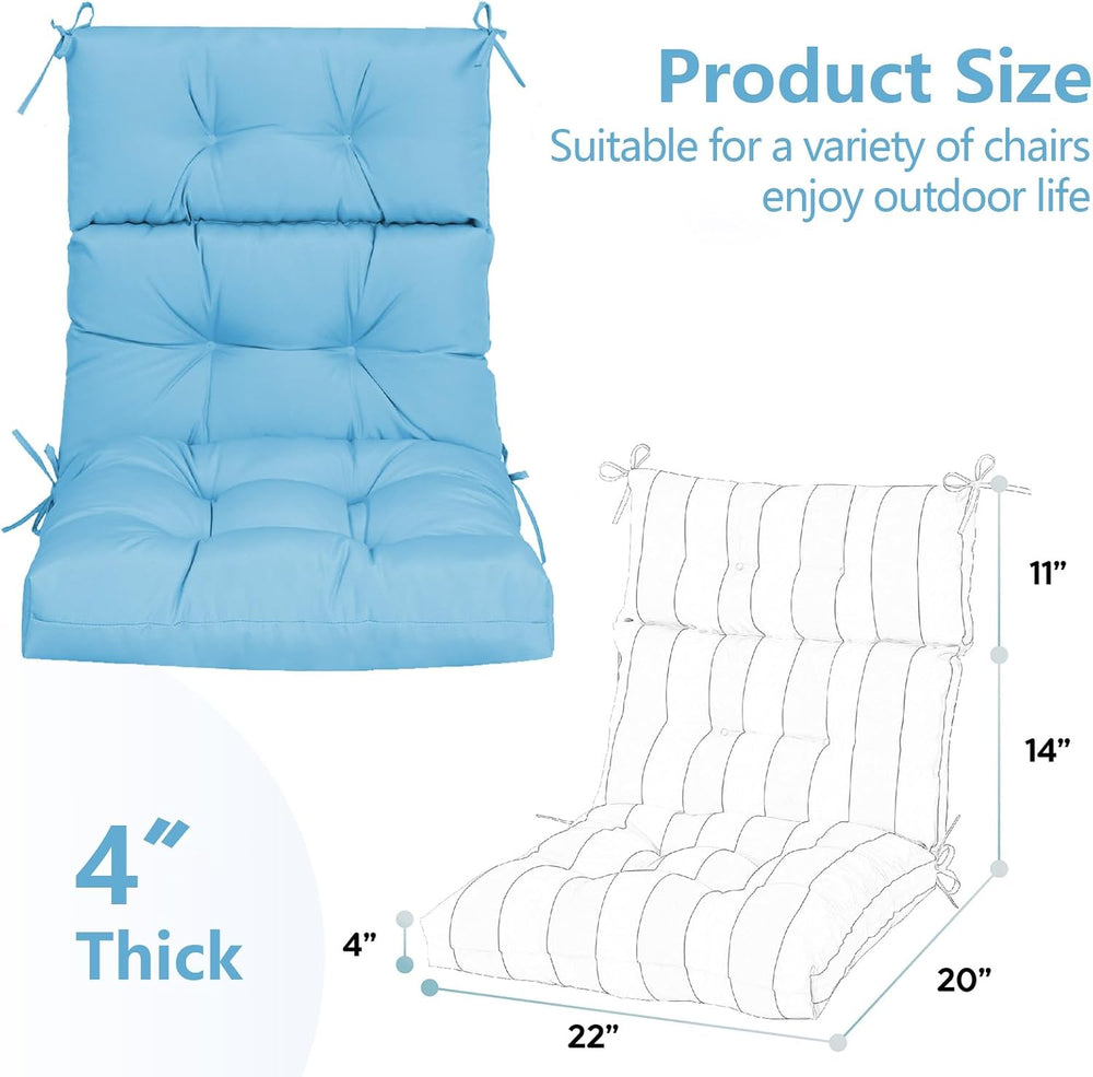 High Back Chair Cushions Set of 2, Adirondack Chair Cushion with Waterproof, ...