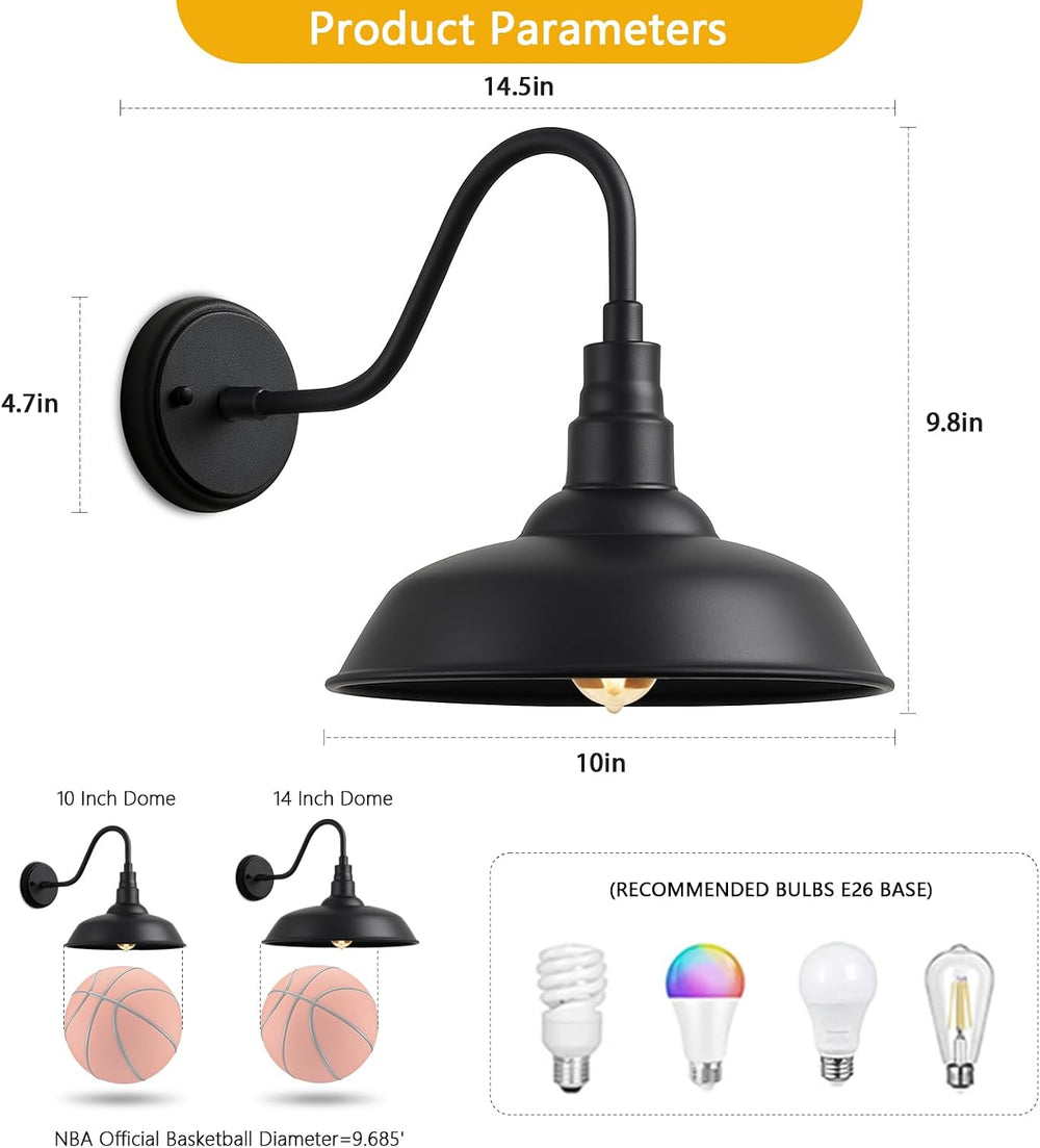 Acoji10 Outdoor Barn Gooseneck Lights,ClassicFarmhouse Style Fixture