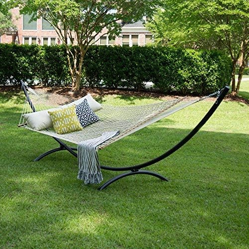 Hatteras Hammocks Deluxe Oatmeal Duracord Rope Hammock with Free Extension Ch...