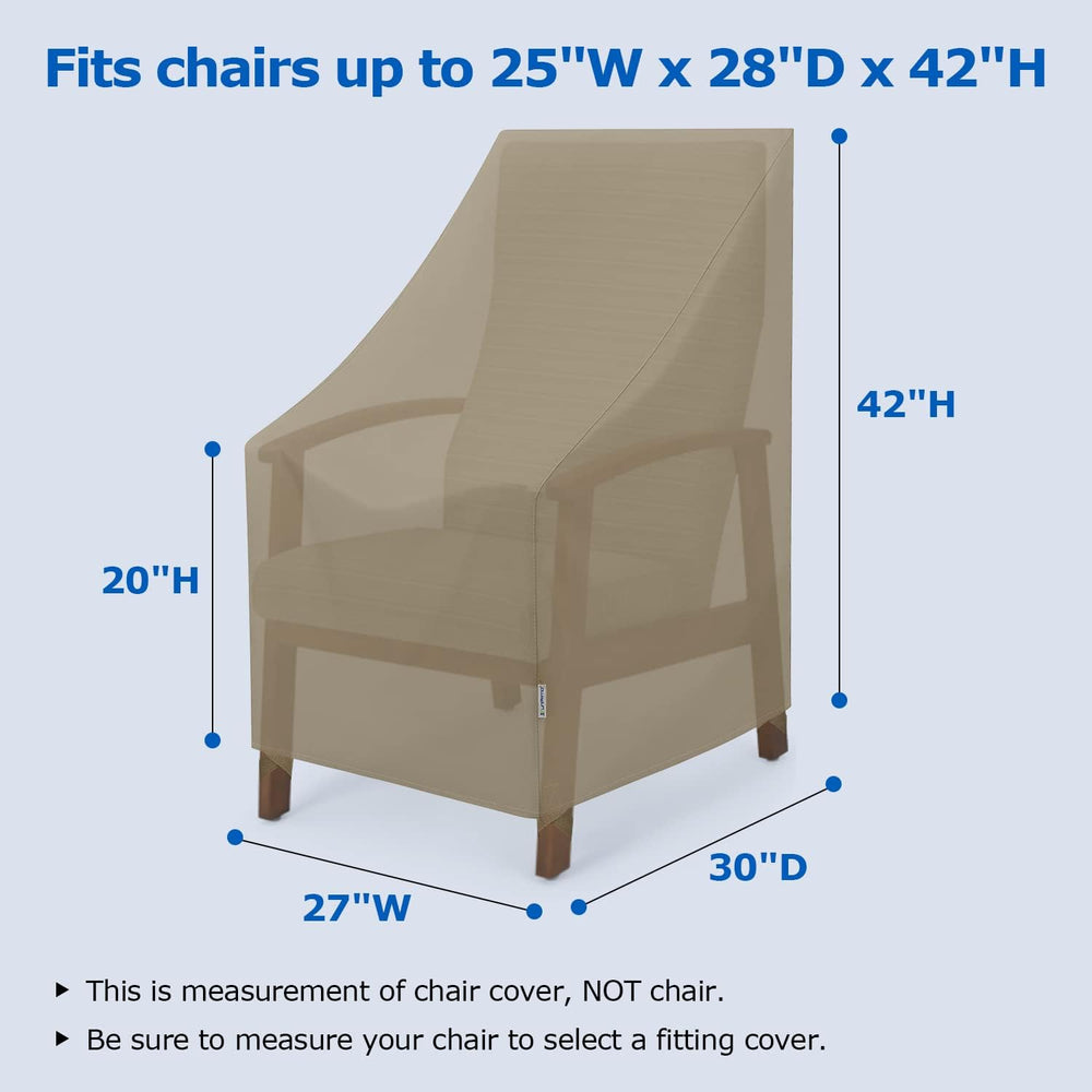 SunPatio Outdoor High Back Chair Covers, Heavy Duty Waterproof Stackable Pati...