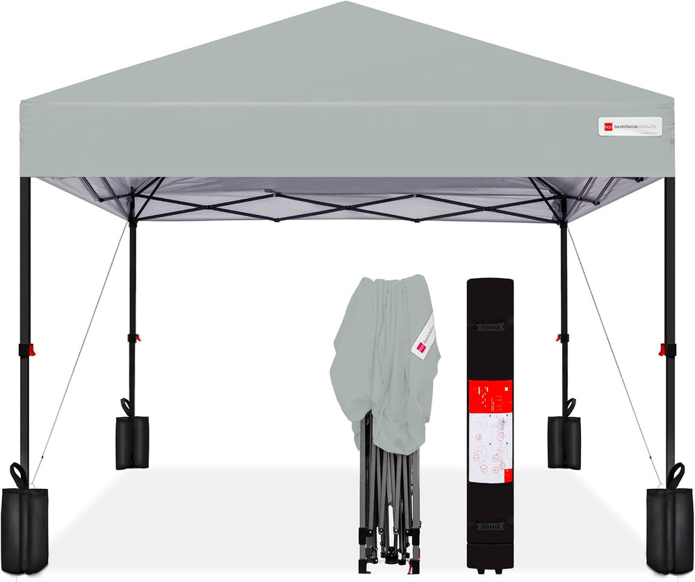 Best Choice Products 8x8 Pop Up Canopy Tent, EZ Setup, Silver