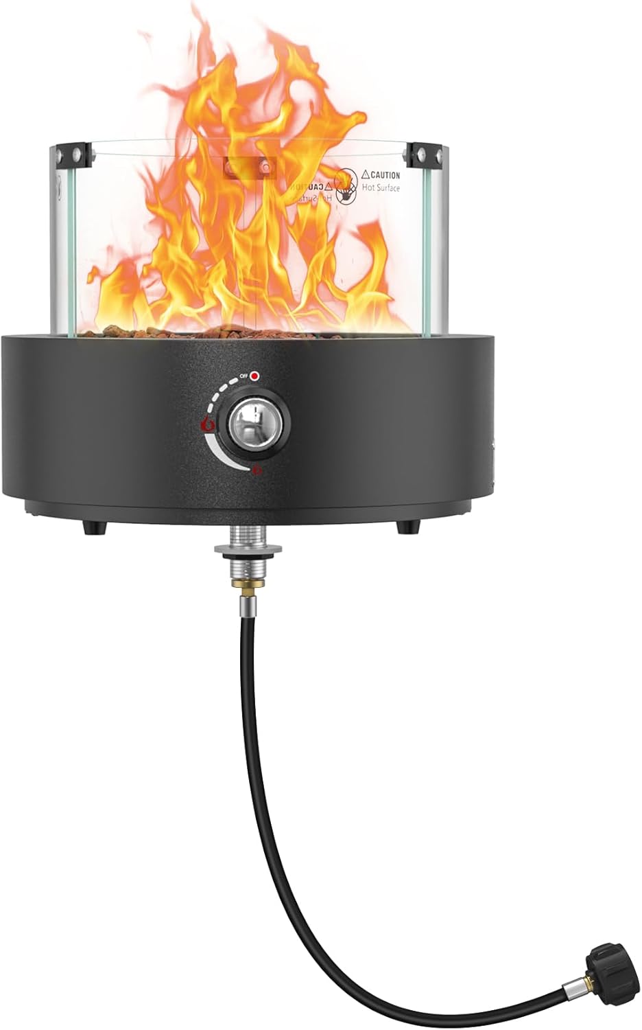15.7" Gas Fire Pit Bottom-Mounted for Table with Umbrella Hole, FP039