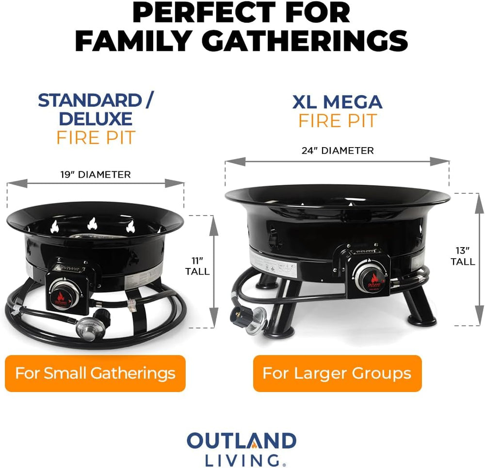 Outland Living Firebowl Smokeless Fire Pit, Round Outdoor Portable Propane Ga...