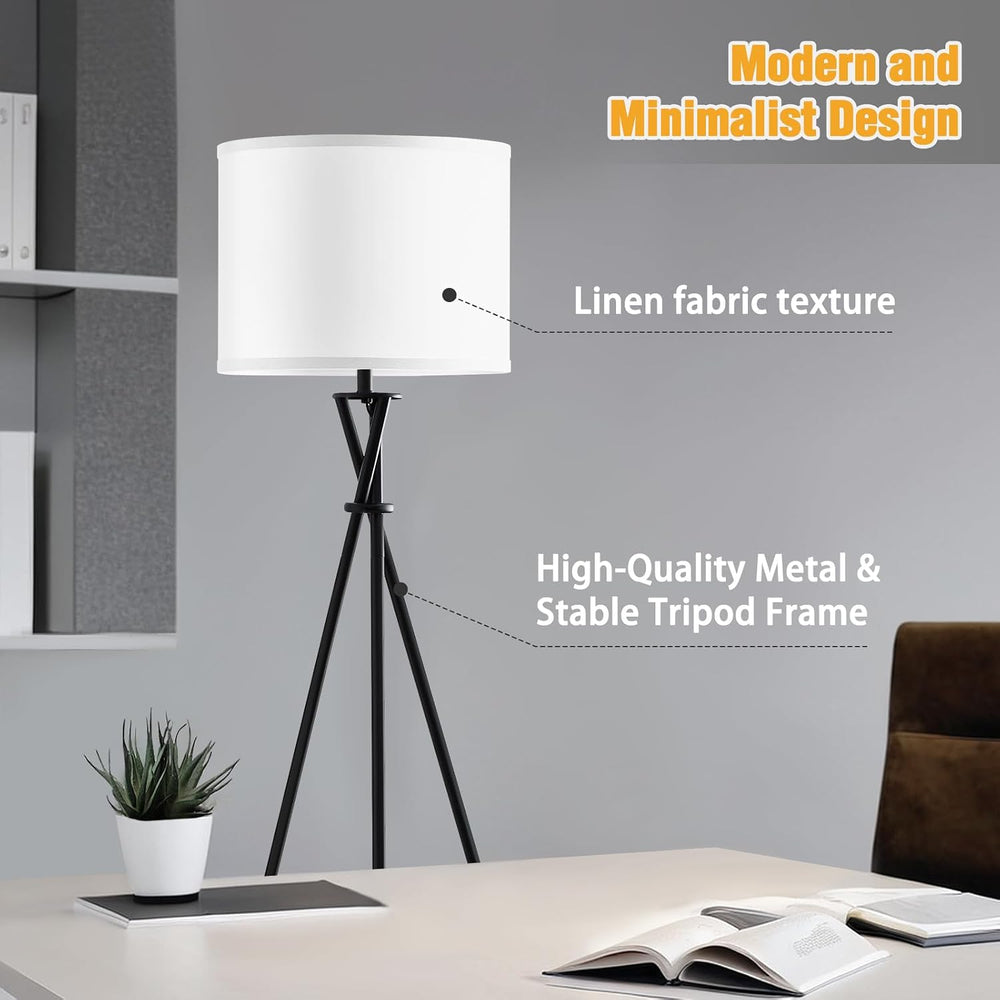 Black Tripod Floor Lamp, 61” Floor Lamps for Living Room with Rotary Switch