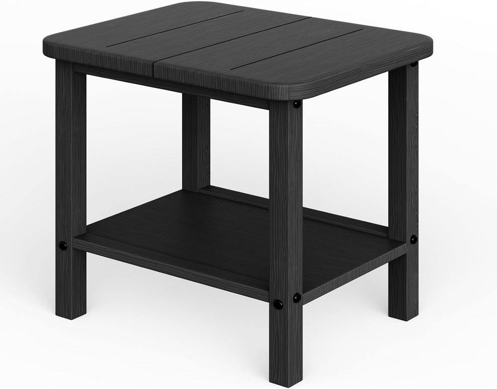 Patio Side Table, Small Rectangular HDPE Adirondack End Table for Outdoor Use...