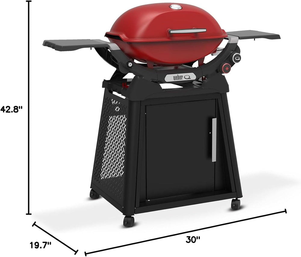 Weber Q 2800N+ Liquid Propane Grill with Stand, Flame Red – Wide 250°–700°F T...