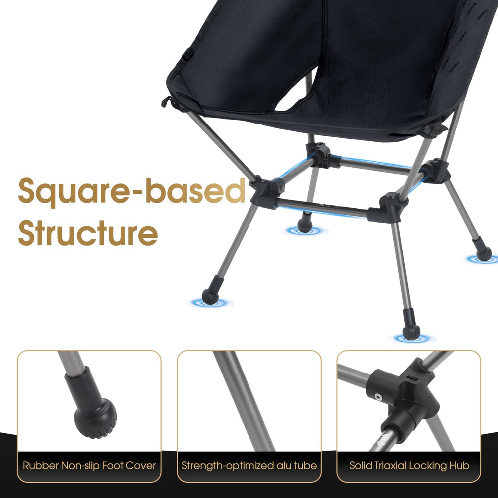 MOON LENCE Portable Camping Chair Plus, Larger & Roomier, Compact and Lig...