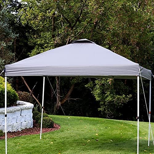 Sunnydaze 10 x 10 Foot Premium Pop-Up Canopy Shade with Vent - Gray