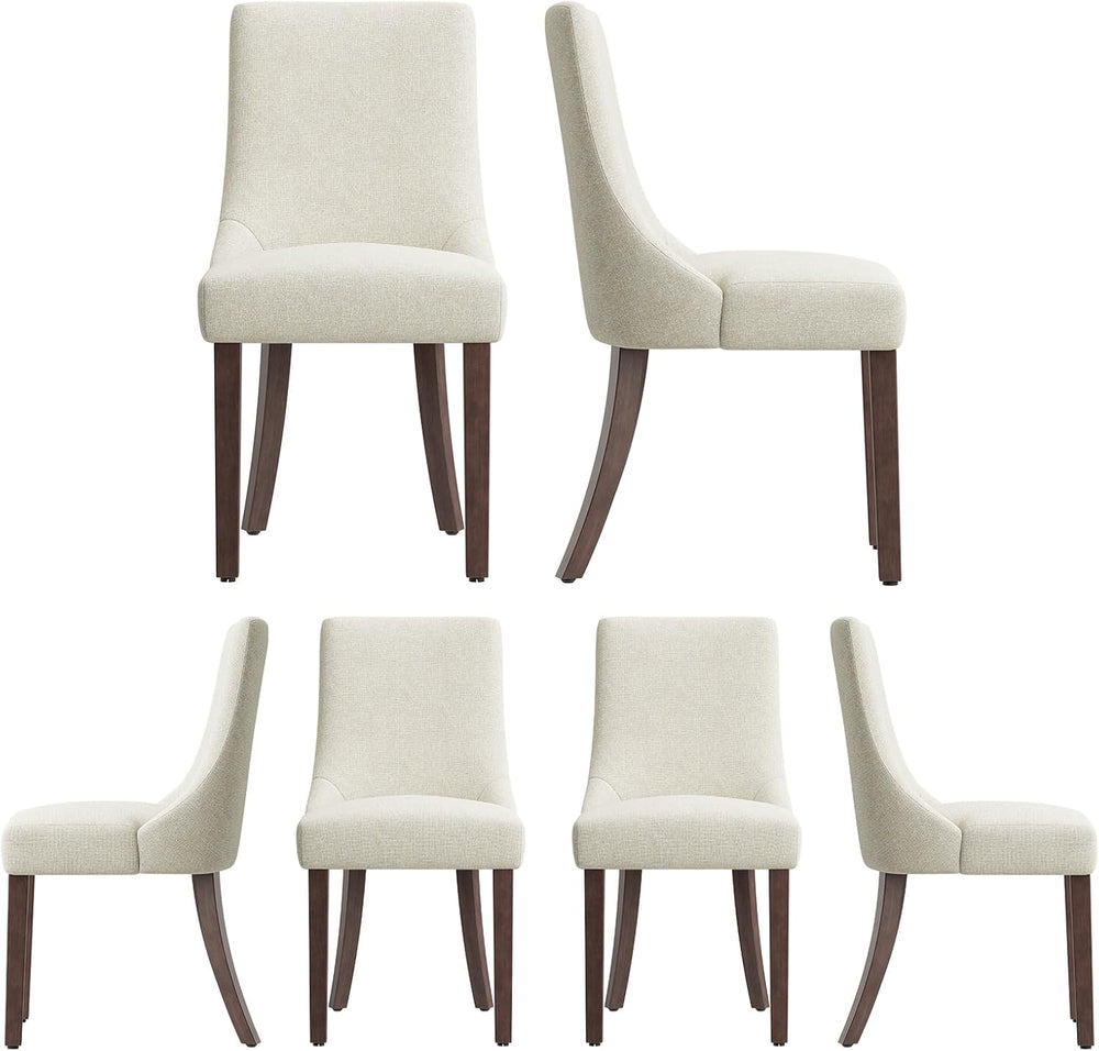 MALOL Wooden Dining Chairs Set of 6, Upholstered Kitchen & Dining Room Ch...