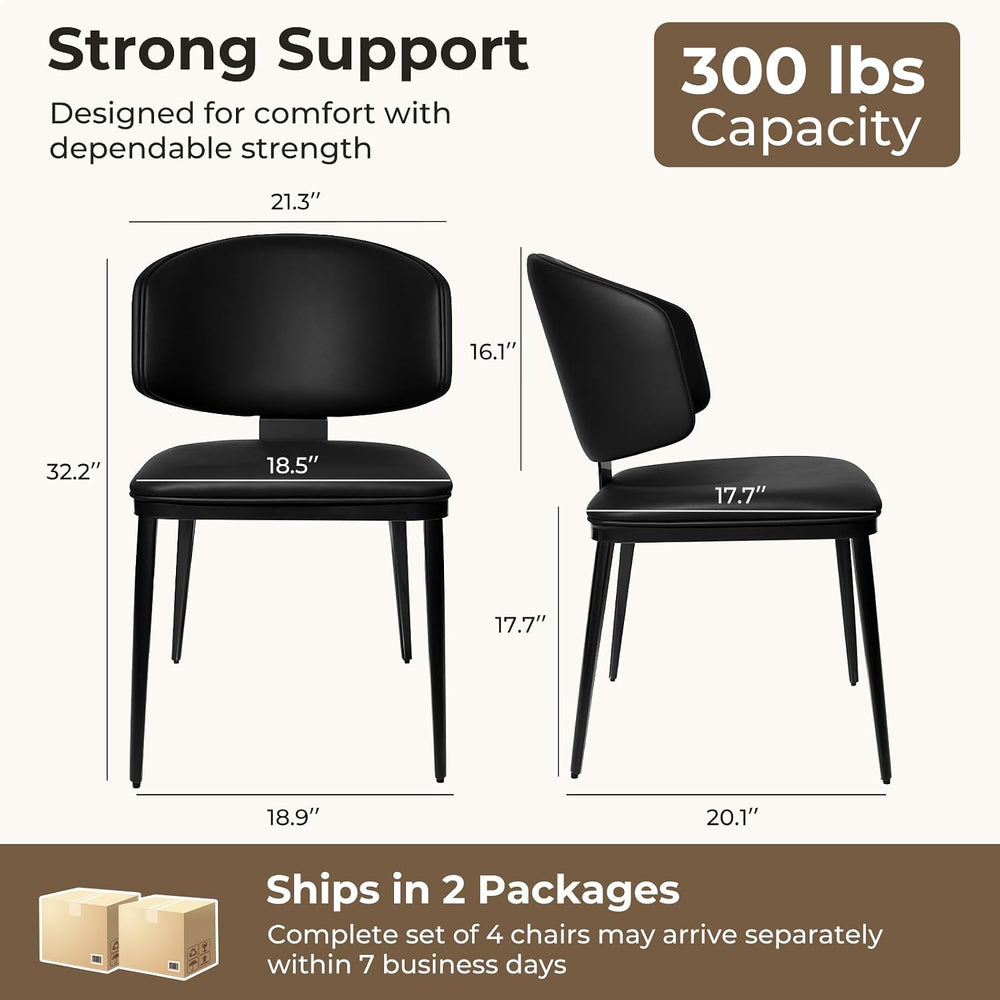 Dining Chairs Set of 4, Faux Leather Kitchen & Dining Chairs