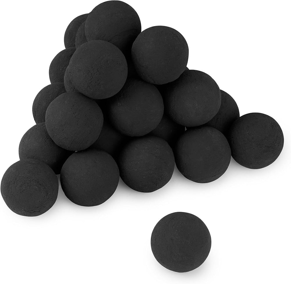 Stanbroil 2 inch Ceramic Fire Pit Balls, Set of 25 Round Balls, Black