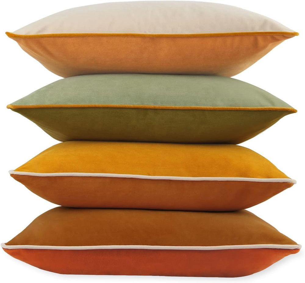 8-Colors Velvet Throw Pillow Covers 18x18 Inch Set of 4 Decorative Velour Pil...