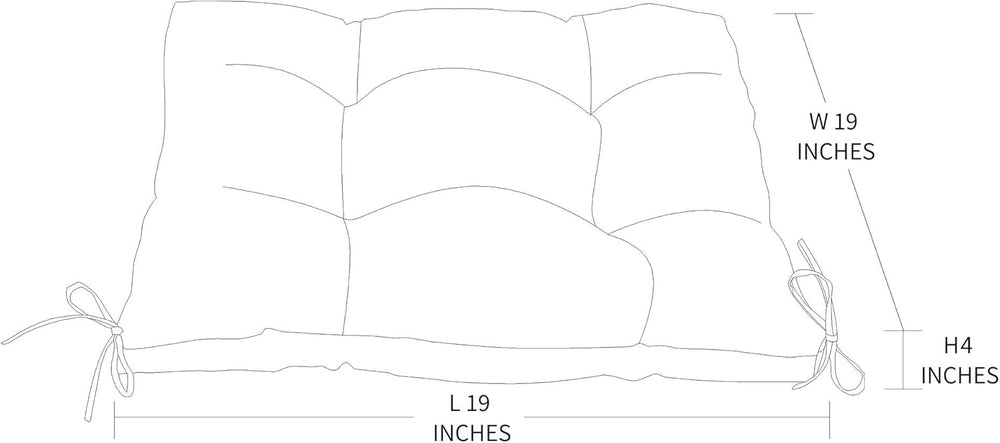 QILLOWAY Indoor/Outdoor Square Seat Patio Cushion - 19-Inches,Pack of 4,Gray,...
