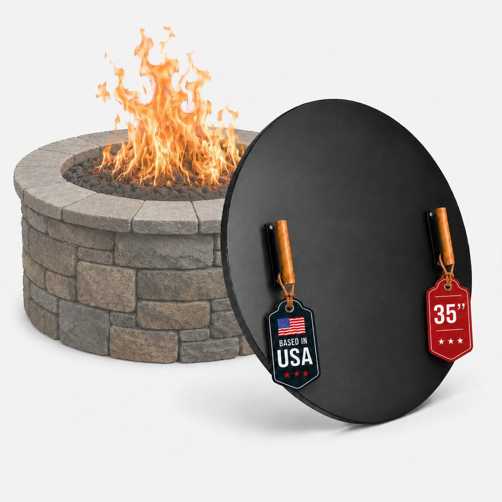 FEBTECH - 35" Round Fire Pit Cover Lid - Fits 32" Fire Pit Fireplac...