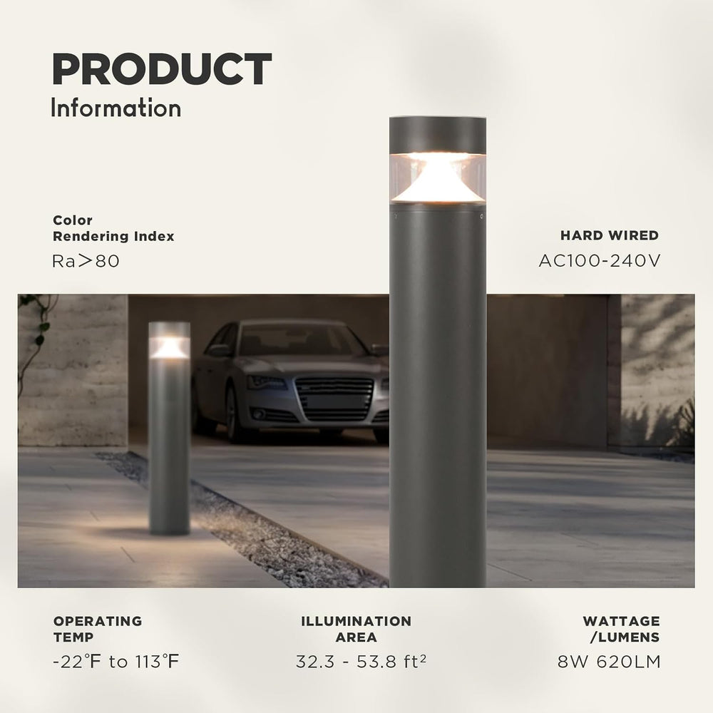 31.5'' Outdoor Pathway Lights Hard Wired, IP65 Waterproof Driveway Li...