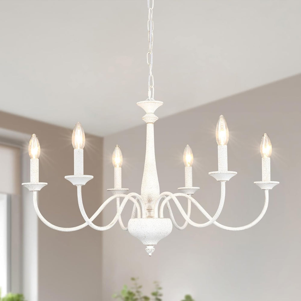 Generies French Country Chandelier, 6-Lights Rustic Farmhouse Chandelier for ...