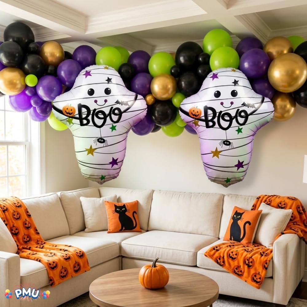 PMU 10 Pc Mummy Ghost 25in Balloon for Halloween Party Spooky Decorations