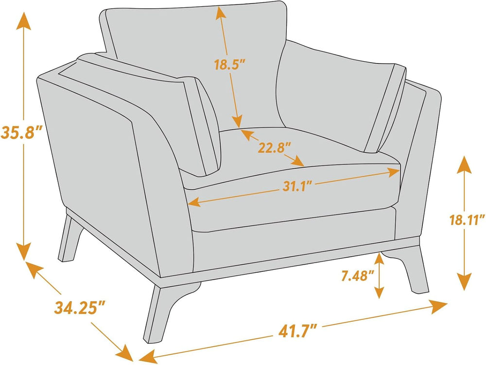 VANOMi 41.7" Large Accent Chair, Comfy Wide Reading Chair, Boucle White