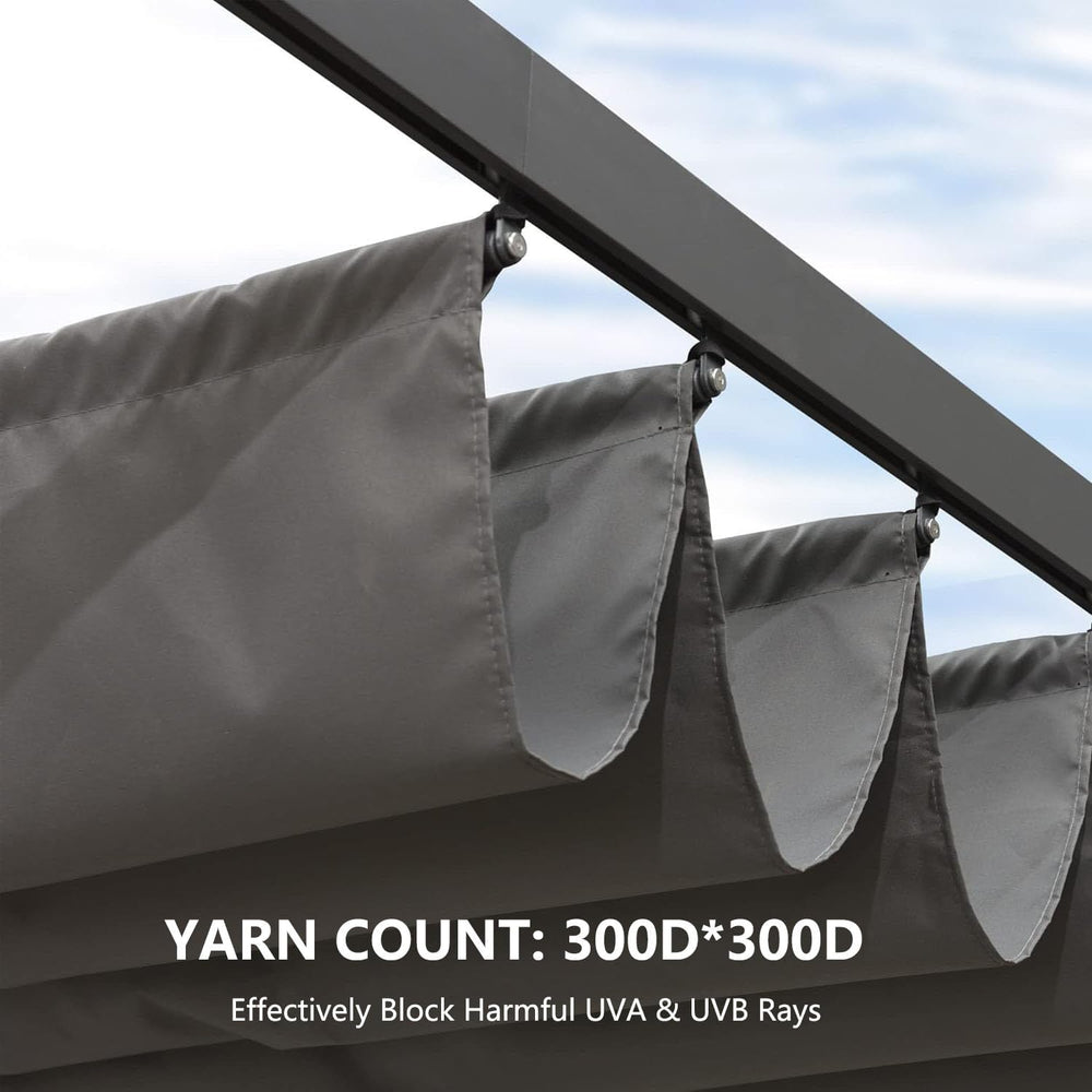 Pergola Shade Cover Replacement Canopy Top Compatible with 10 X 10 ft 6-Bar P...