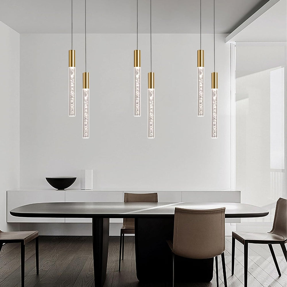 Modern 2-Light Gold Pendant Light Fixture for Kitchen Island, 3-Color LED Acr...