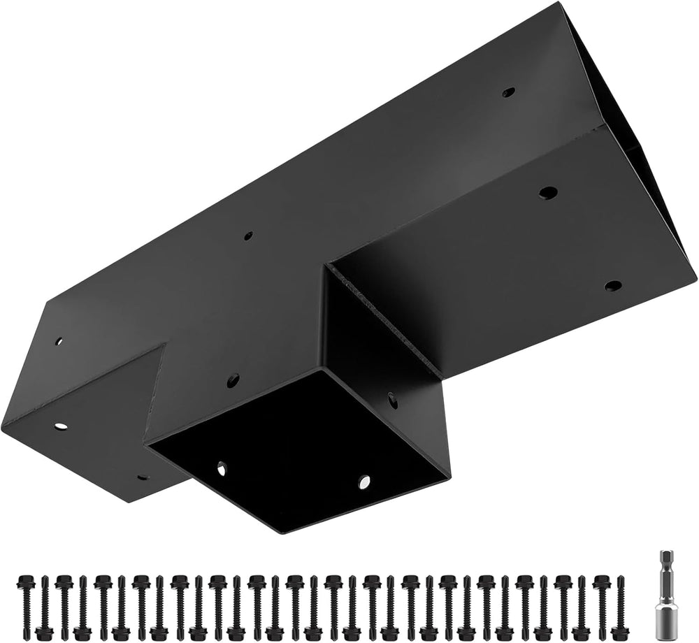 Pegola Bracket Kits,3-Way T-Shape Flat Woodwork Brackets for 4" x 4&quot...