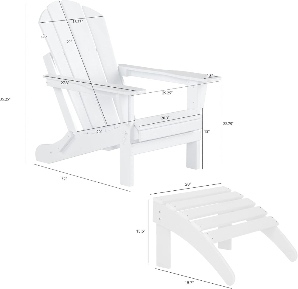 WestinTrends Malibu Outdoor Lounge Chair Set, 4-Pieces Adirondack Chair Set o...