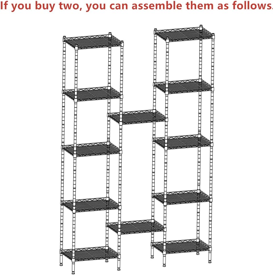 REGILLER 6 Wire Shelving Steel Storage Rack Adjustable Unit Shelves for Laund...