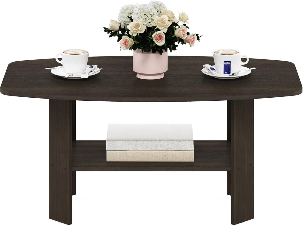 Furinno Simple Design Coffee Table, Dark Brown