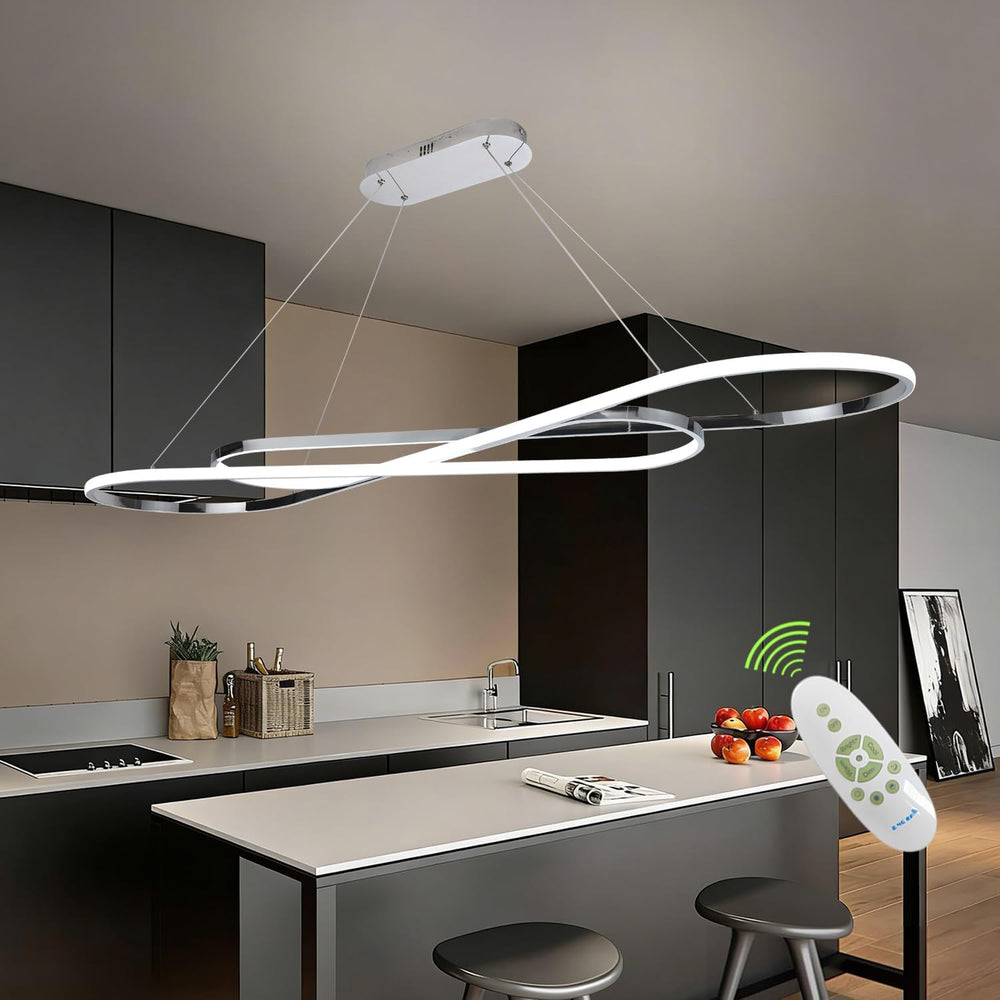 59.06in Led Chandelier Large Modern Led Pendant Light Fixture Dimmable with R...
