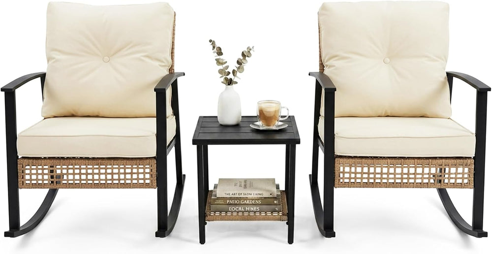 3 Pieces Patio Furniture Set, Bistro Table and Chairs Set of 2, Outdoor Furni...