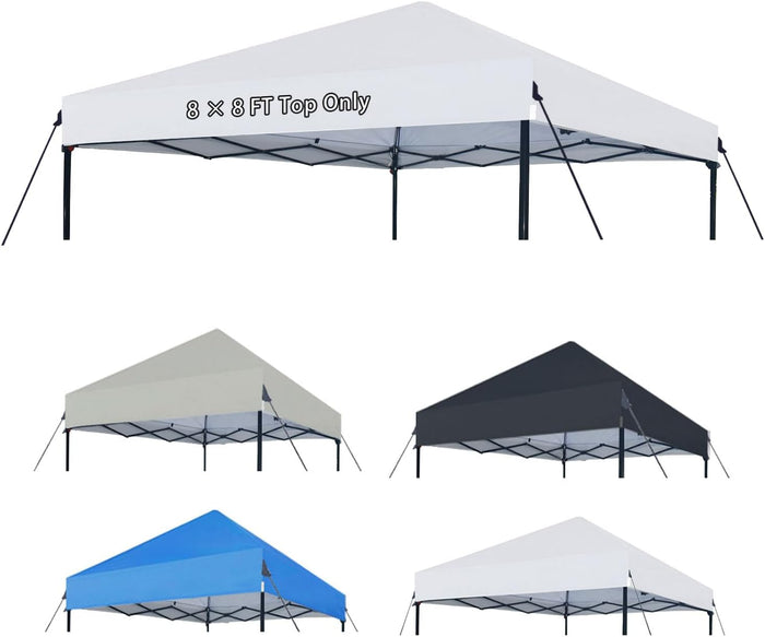 Joramoy 8x8 Canopy Replacement Top Only Straight Leg(White)