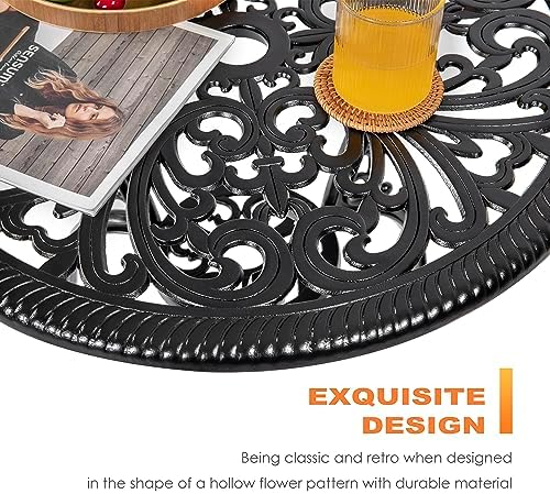 NUU GARDEN 3 Piece Outdoor Bistro Table Set, All Weather Cast Aluminum Patio ...