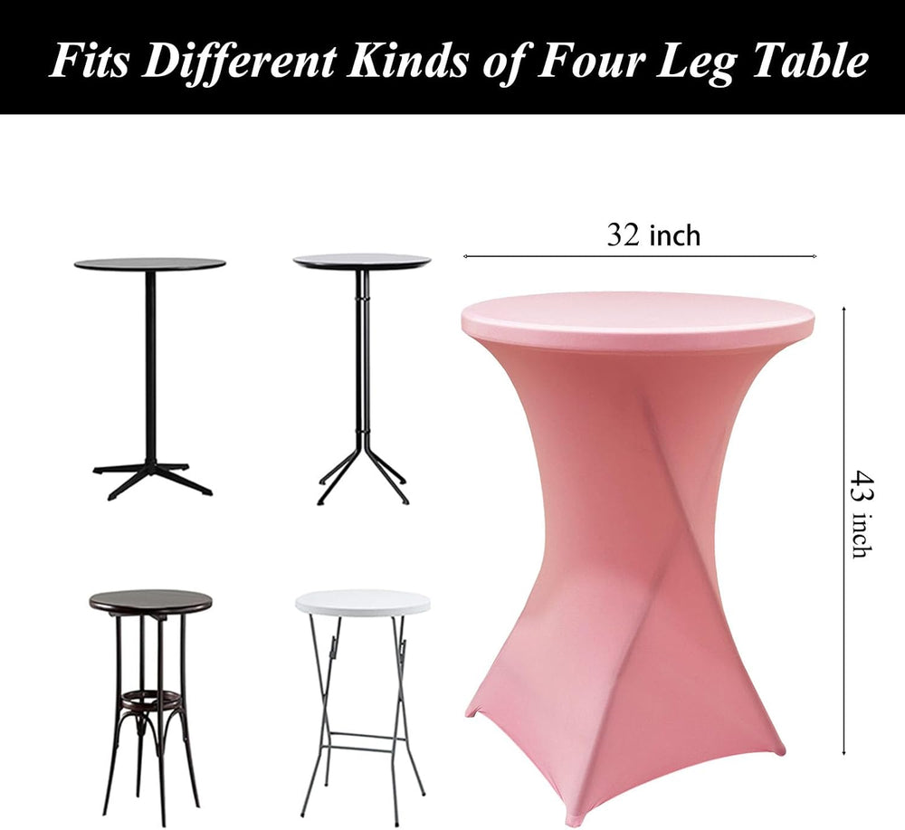4Pack Pink Cocktail Table Cover 32x43 Inch Cocktail Table Tablecloth