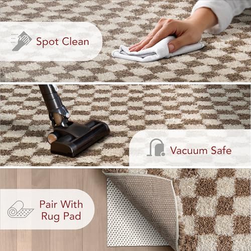nuLOOM Adelaide Beige Checkered Power Loomed Area Rug, 10' x 14'