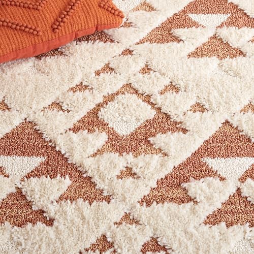 SAFAVIEH Area Rug 8x10 - Moroccan Tassel Shag Collection - Large - Ivory &amp...