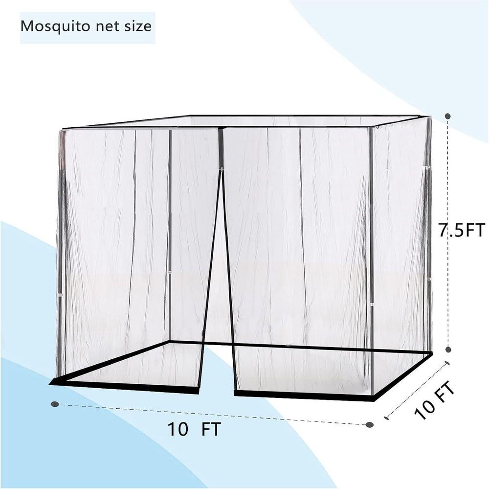 10' x 10' Patio Umbrellas Netting Mosquito Netting, Gazebo Canopy Pat...