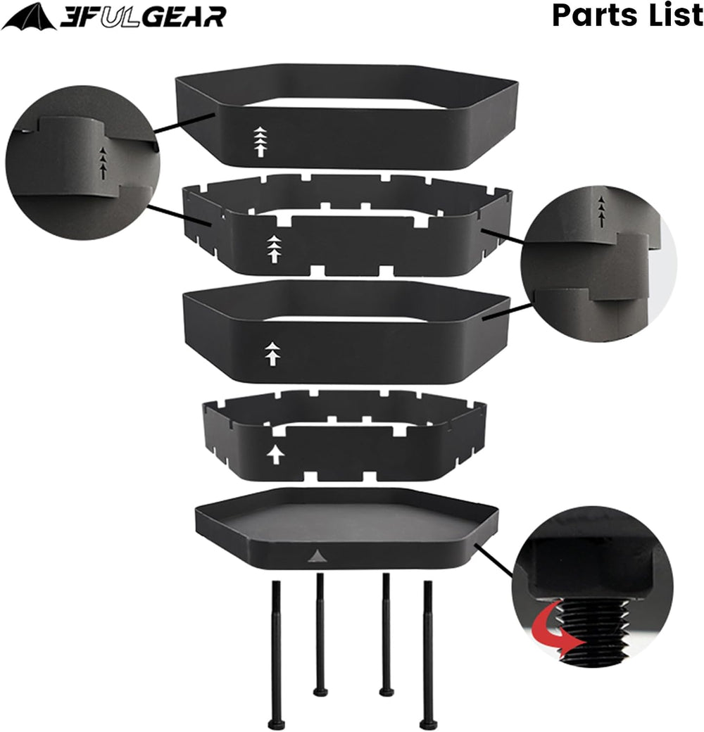 Fire Pit, Halo Fire Place Outdoor Portable Wood Fire Pits Includes A Grill, A...