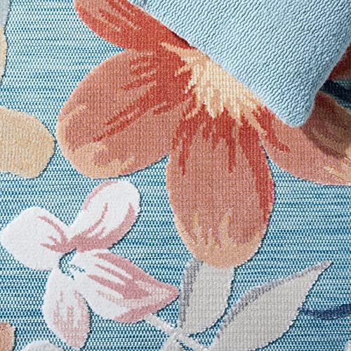 SAFAVIEH Washable Rug Outdoor Cabana Collection - 4' x 6', Aqua &...