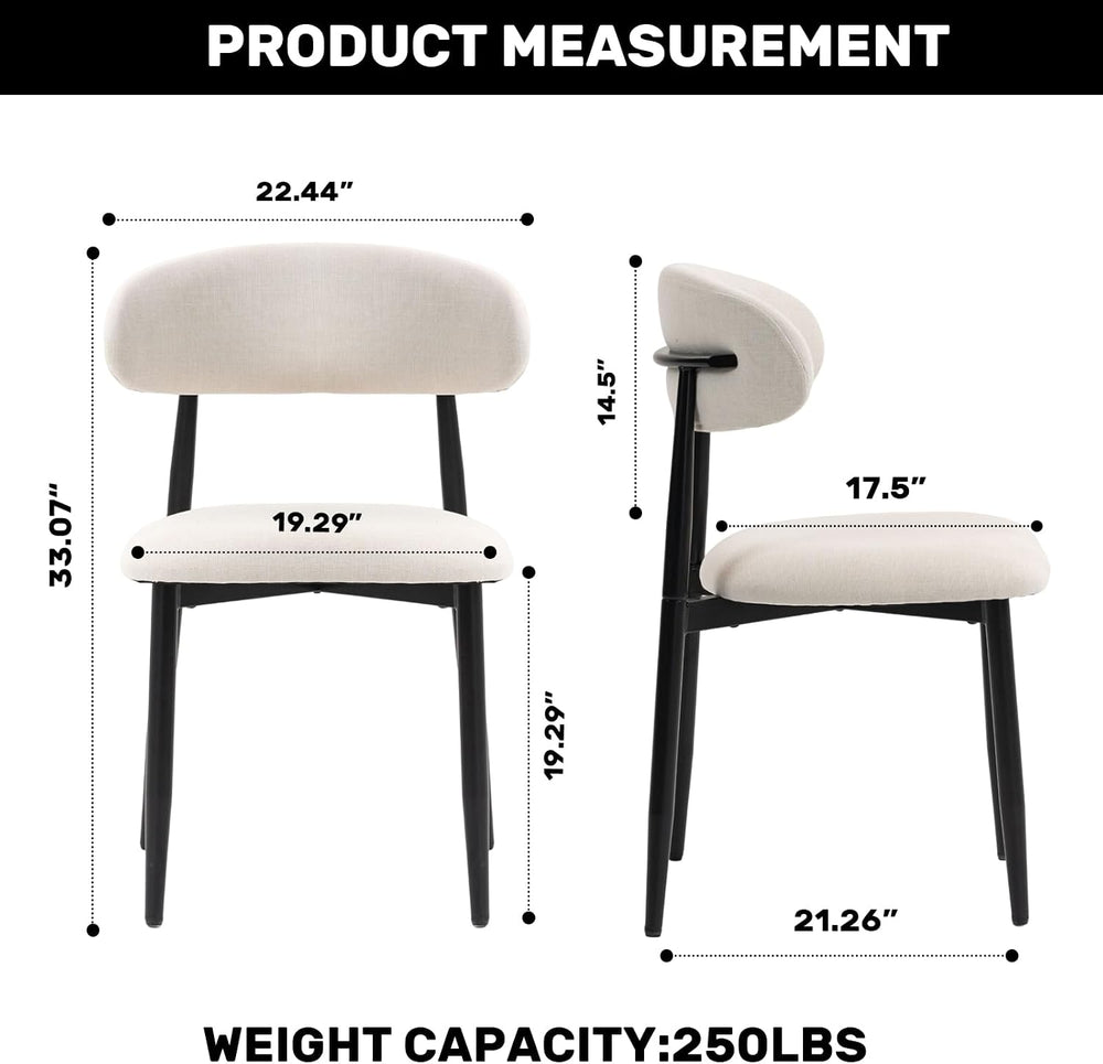 UVV Dining Chairs Set of 8, Metal Kitchen Chairs with Modern Fabric Upholster...