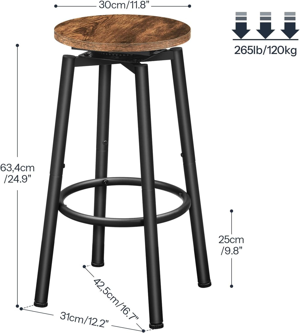 HOOBRO Bar Stools, Swivel Bar Stools Set of 2, 24.9" Round Bar Chairs, B...