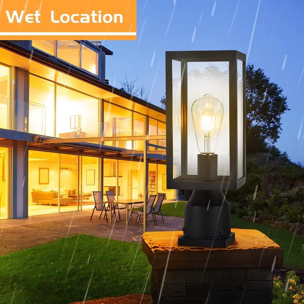 Windben Outdoor Post Light, Waterproof, 13.8in, Matte Black