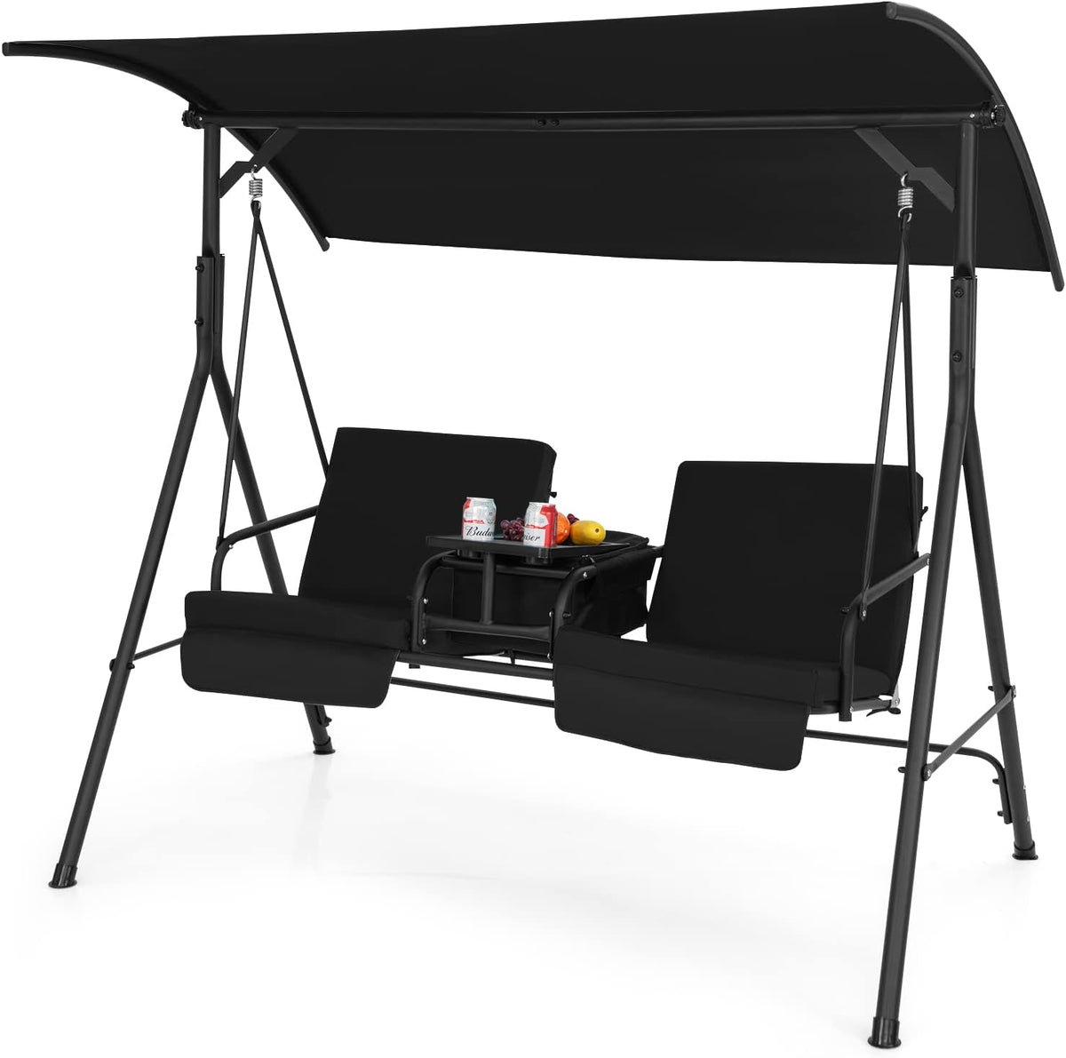 tangkula 2 person porch swing with cooler bag, main product view