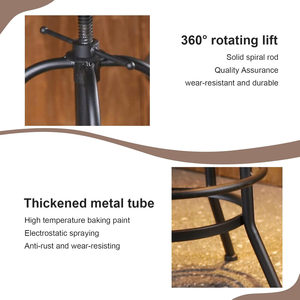 3-Piece Bar Height Table & Stools Sets for Cocktail Bistro Home Pub Party...
