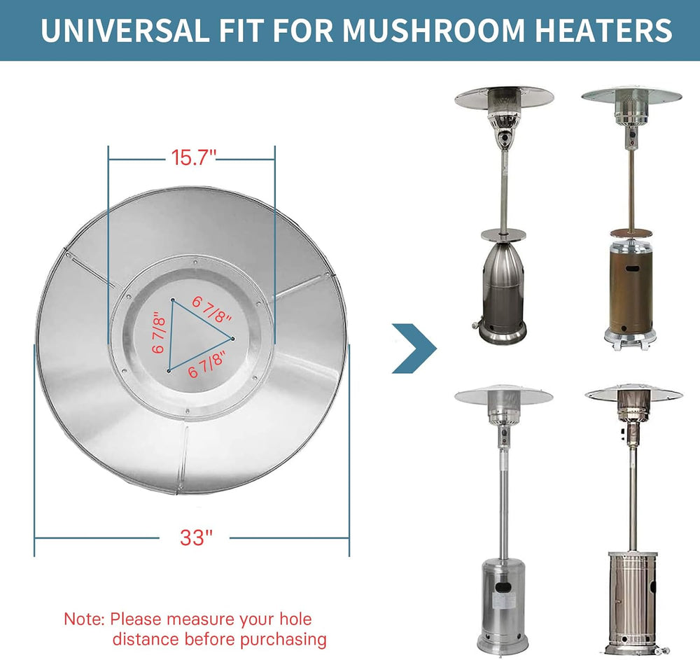 Kisworm 2 Units Patio Heater Heat Reflector Shield, Replacement Dome Part for...