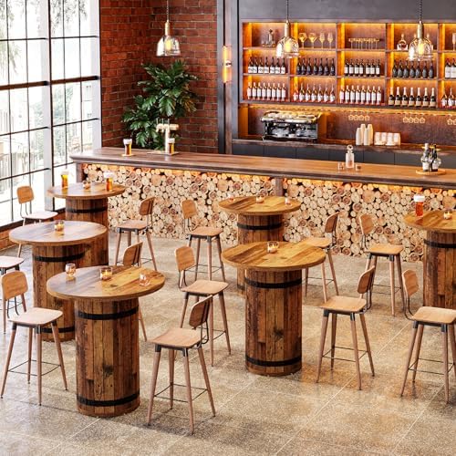 Tribesigns Round Bar Table, 39.4-Inch Bar Height, Bistro Pub Table