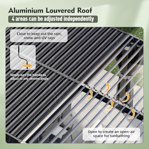 12'x20' Louvered Pergola with Aluminum Frame